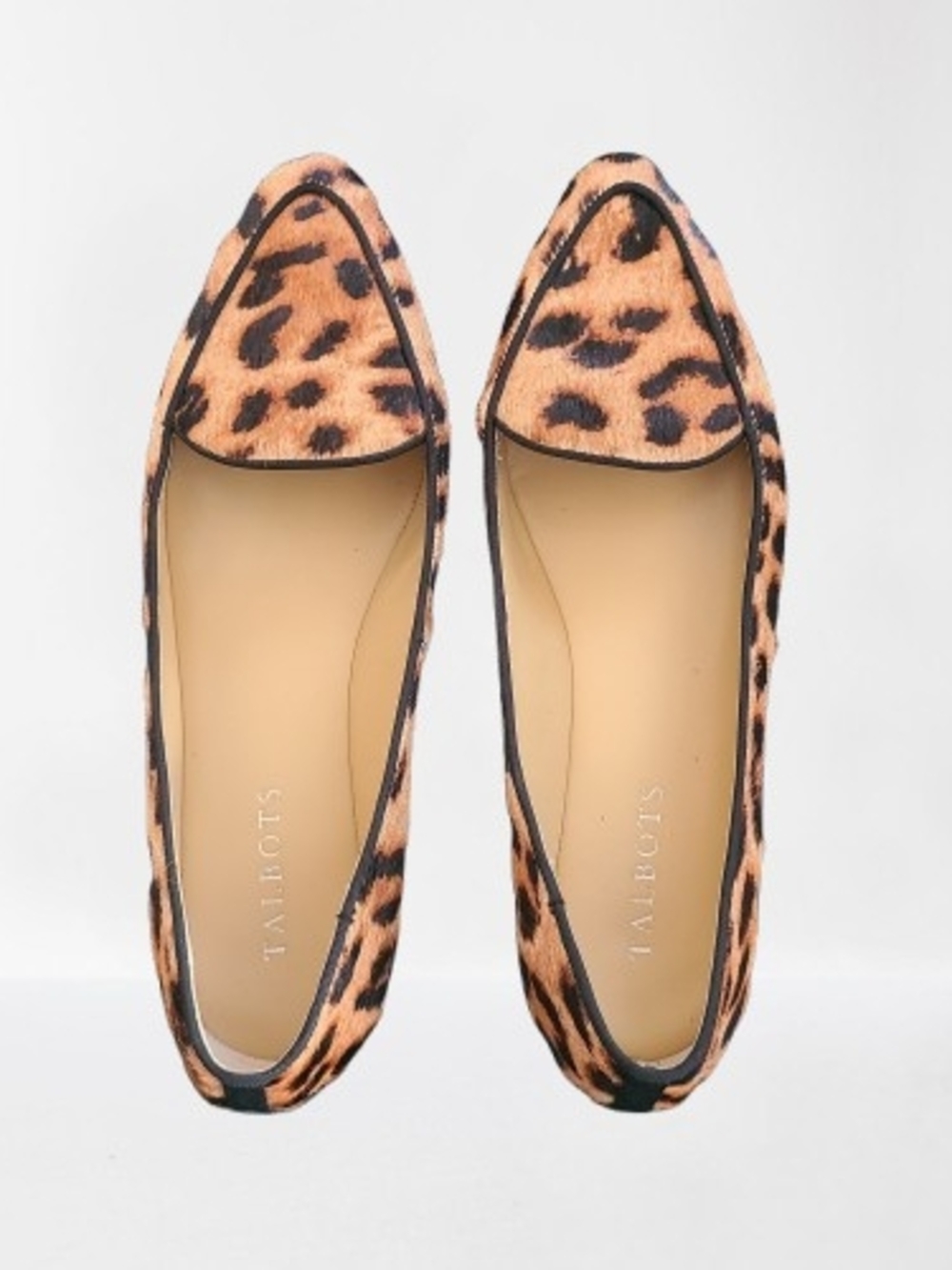 Talbots Leopard-Print Calf Hair Pointed Flats Loafers - Picture 2 of 11